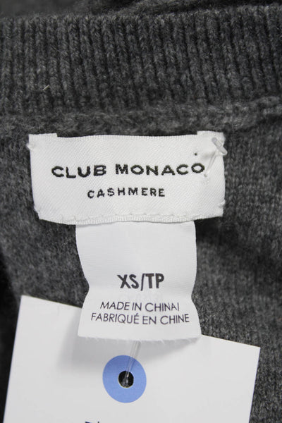 Club Monaco Womens Cashmere Boat Neck Pullover Gray Long Sleeve Size XS