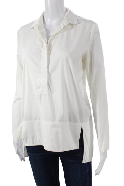 COS Womens Tunic Collared Long Sleeve Cotton Pullover White Size 4