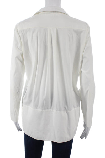 COS Womens Tunic Collared Long Sleeve Cotton Pullover White Size 4