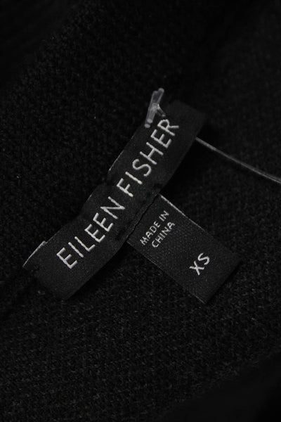 Eileen Fisher Women Straight Pencil Skirt Black Wool Pull On Size XS