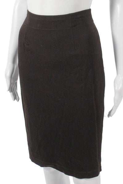 Eileen Fisher Women Straight Pencil Skirt Brown Viscose Size XS