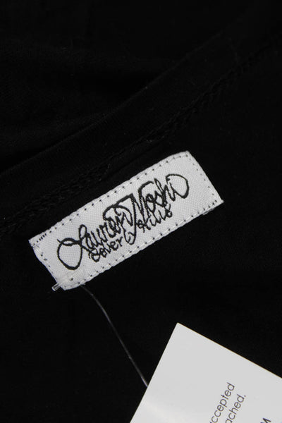Lauren Moshi Womens Stars V-Neck Rayon Cardigan Black Size One Size