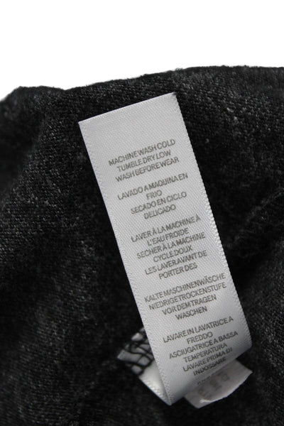 Alternative Womens Cardigan Sweater Gray Polyester Long Sleeve Collared Size L