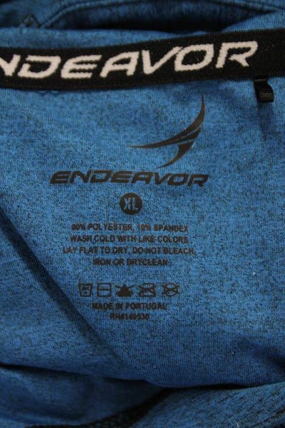 Endeavor Mens Pullover Hoodie Blue Polyester Round Neck Long Sleeve Size XL