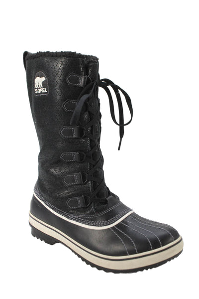 Sorel Womens Lace Up Snow Boots Shoes Black Size 10
