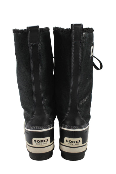 Sorel Womens Lace Up Snow Boots Shoes Black Size 10