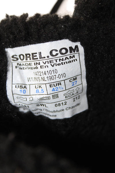 Sorel Womens Lace Up Snow Boots Shoes Black Size 10