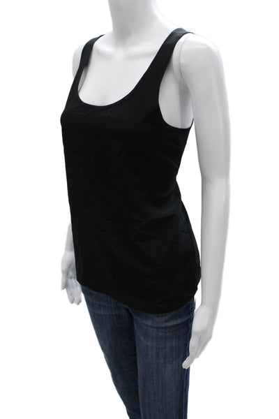 Club Monaco Womens Silk Scoop Neck Sleeveless Basic Tank Black Size XS