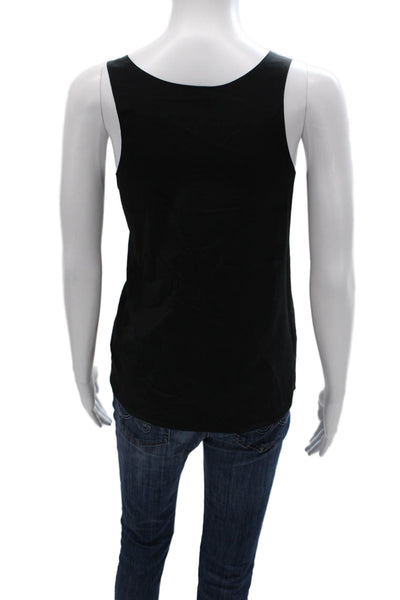 Club Monaco Womens Silk Scoop Neck Sleeveless Basic Tank Black Size XS