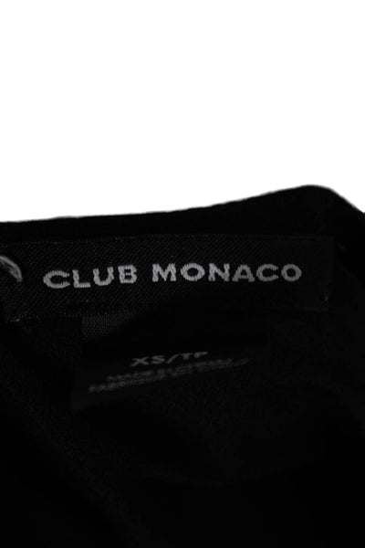 Club Monaco Womens Silk Scoop Neck Sleeveless Basic Tank Black Size XS