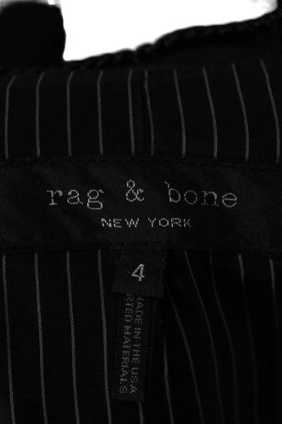 Rag & Bone Women Black Wool Pant Suit Blazer Long Sleeve Button Size 4