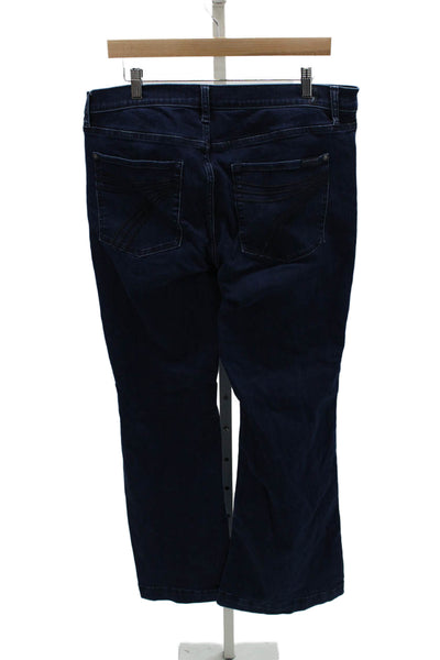 7 For All Mankind Womens Blue Bootcut Jeans Cotton Blend High Rise Size 33