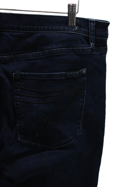 7 For All Mankind Womens Blue Bootcut Jeans Cotton Blend High Rise Size 33