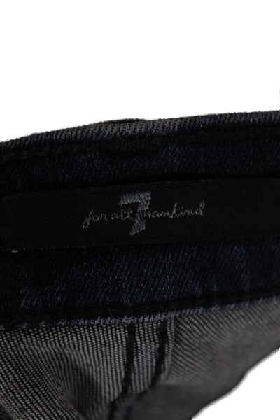7 For All Mankind Womens Blue Bootcut Jeans Cotton Blend High Rise Size 33