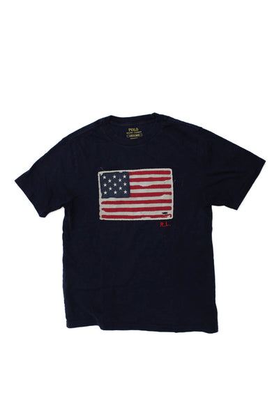 Polo Ralph Lauren Childrens Boys Flag Tee Shirt Navy Blue Size 10-12