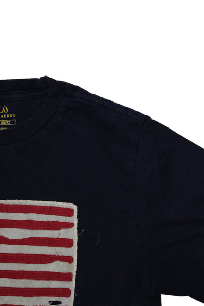 Polo Ralph Lauren Childrens Boys Flag Tee Shirt Navy Blue Size 10-12