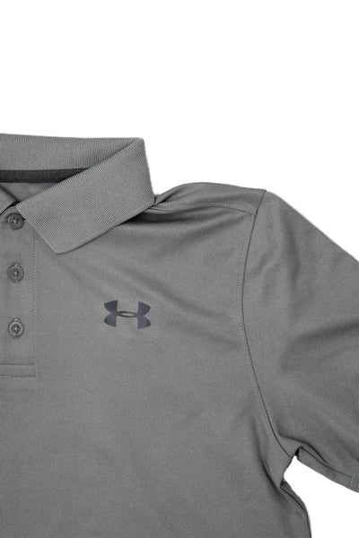 Under Armour Childrens Boys Short Sleeves Polo Shirt Grey Size Large