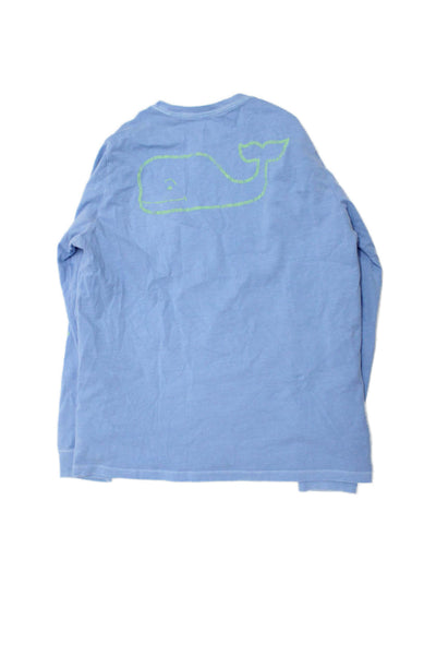 Vineyard Vines Childrens Boys Long Sleeves Tee Shirt Blue Cotton Size 12-14