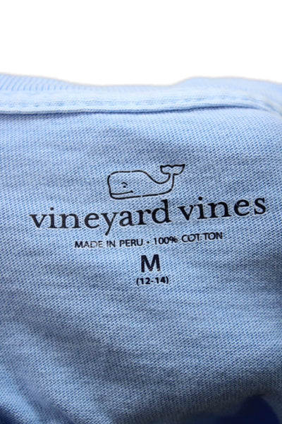 Vineyard Vines Childrens Boys Long Sleeves Tee Shirt Blue Cotton Size 12-14
