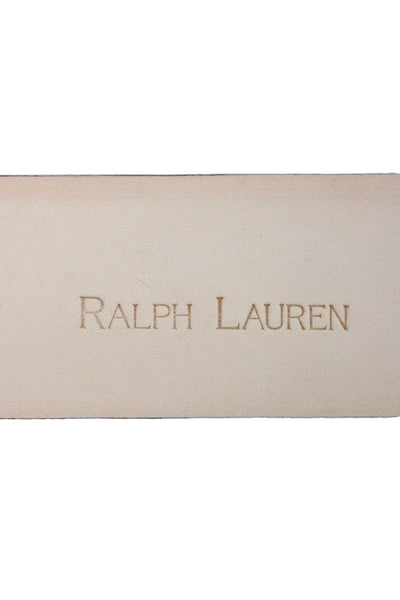 Ralph Lauren Womens Leather 1.5" Width Embellished Buckle Belt Black Size 38