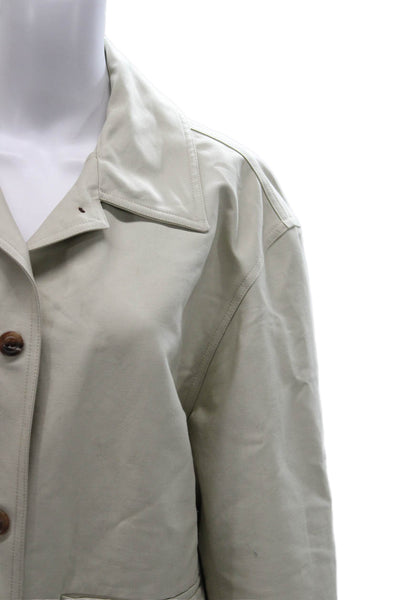 Soeur Women Beige Organic Cotton Basic Jacket Button Size M