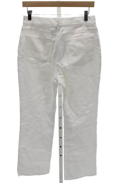 G. Womens Straight Jeans White Mid Rise 100% Cotton Size 27