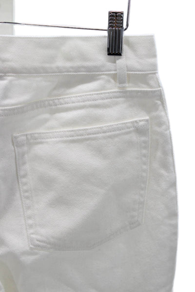 G. Womens Straight Jeans White Mid Rise 100% Cotton Size 27