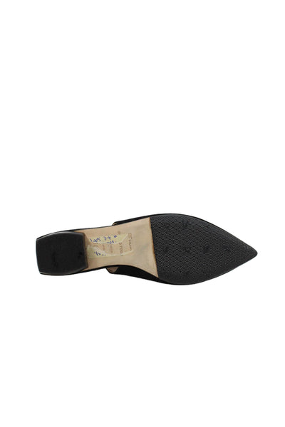 Sergio Rossi Womens Suede Pointed Toe Slingbacks Flats Black Size 36.5 6.5