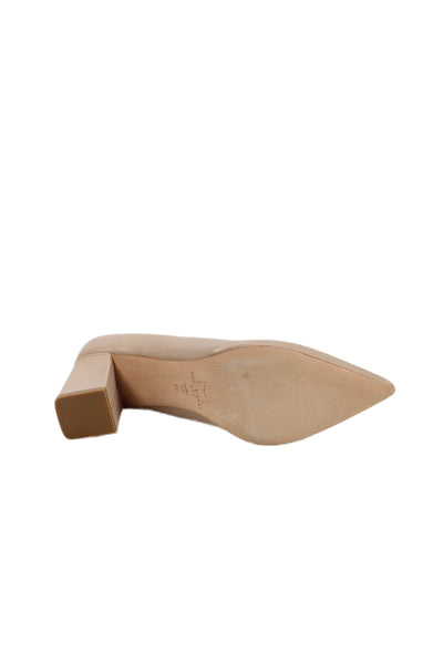 Marc Fisher Women's Pointed Toe Block Heel Slip-On Pumps Shoes Beige Size 8