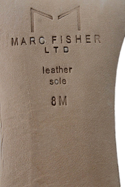 Marc Fisher Women's Pointed Toe Block Heel Slip-On Pumps Shoes Beige Size 8