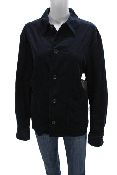 Zara Mens Button Up Collared Cotton Solid Fall Jacket Long Sleeve Size M