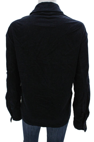 Zara Mens Button Up Collared Cotton Solid Fall Jacket Long Sleeve Size M