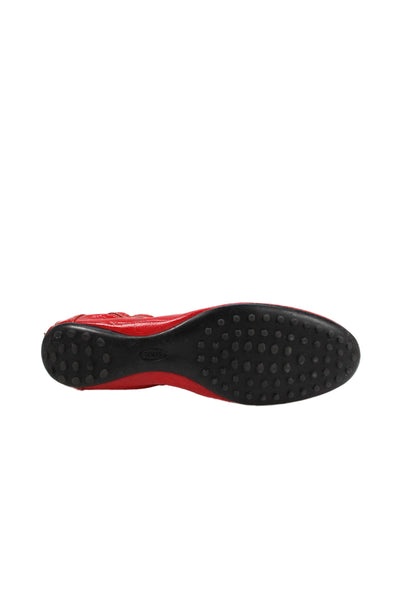 Tods Womens Patent Leather Slide On Driving Ballet Flats Red Size 10