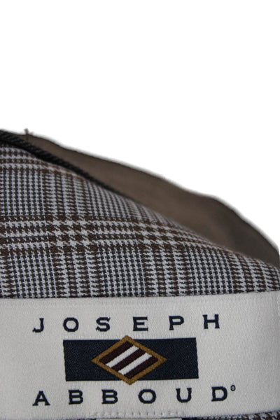 Joseph Abboud Mens Dress Shirt Brown Herringbone Cotton Long Sleeve Size S