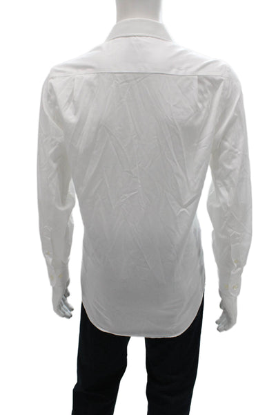 Joseph Abboud Mens White Cotton Dress Shirt Button Front Size 15.5