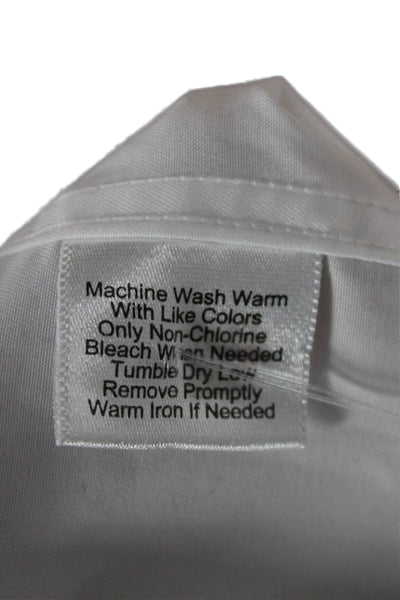 Joseph Abboud Mens White Cotton Dress Shirt Button Front Size 15.5
