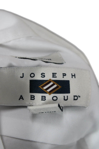 Joseph Abboud Mens White Cotton Dress Shirt Button Front Size 15.5