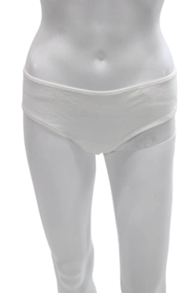 Skims Womens Solid Cotton Hipster Underwear White Size M