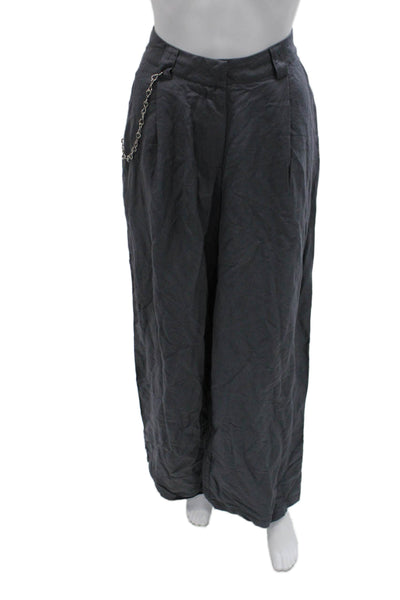 White Fox Women Dress Pants Gray Viscose Zip Size S