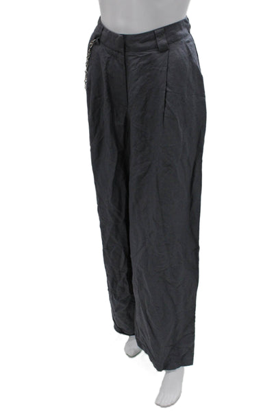 White Fox Women Dress Pants Gray Viscose Zip Size S