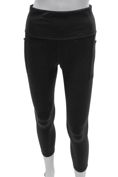 Athleta Womens Cropped Leggings Black 75% Nylon Pull On Size M