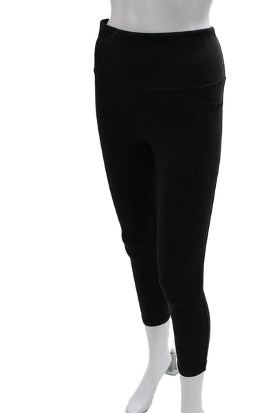 Athleta Womens Cropped Leggings Black 75% Nylon Pull On Size M