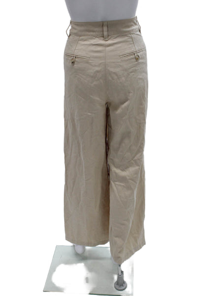 Madewell Women Cropped Beige Lyocell Pants Size 2