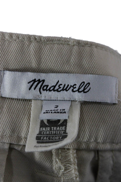Madewell Women Cropped Beige Lyocell Pants Size 2