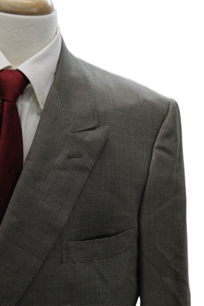 Sulka Mens Blazer Gray Wool Geometric Button Size 56