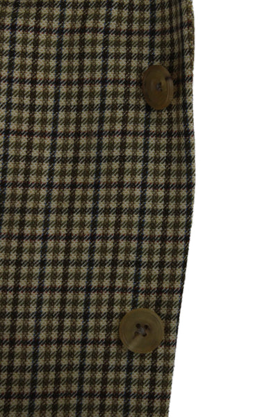 Hickey Freeman Mens Cashmere Check Blazer Multicolor Button Size 46