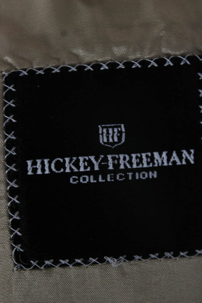 Hickey Freeman Mens Cashmere Check Blazer Multicolor Button Size 46