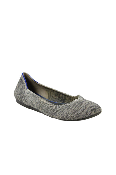 Rothys Womens Knit Slide On Ballet Flats Grey Size 7.5
