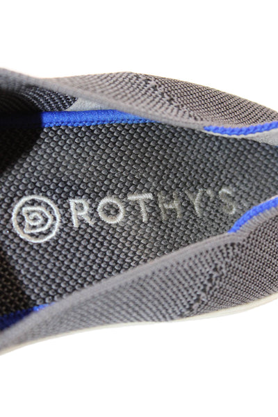 Rothys Womens Knit Slide On Casual Sneakers Black Grey Size 8