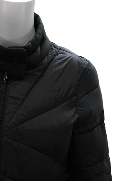 Marc New York Women Black Nylon Puffer Jacket Zip Closure Long Sleeve Size S
